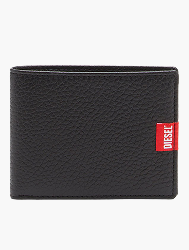 MyRunway | Shop Diesel Black Leather Bi-fold Wallet for Men from